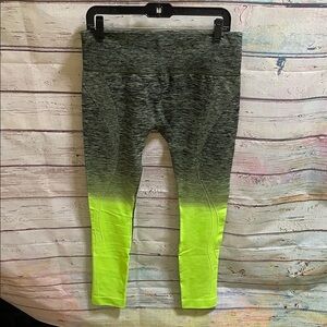 NWOT Gradient Leggings - Gray and Neon Green